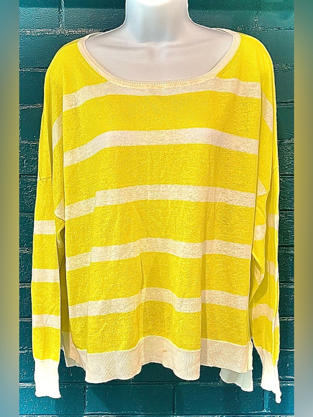 Striped Yellow and White Lightweight Women's Top